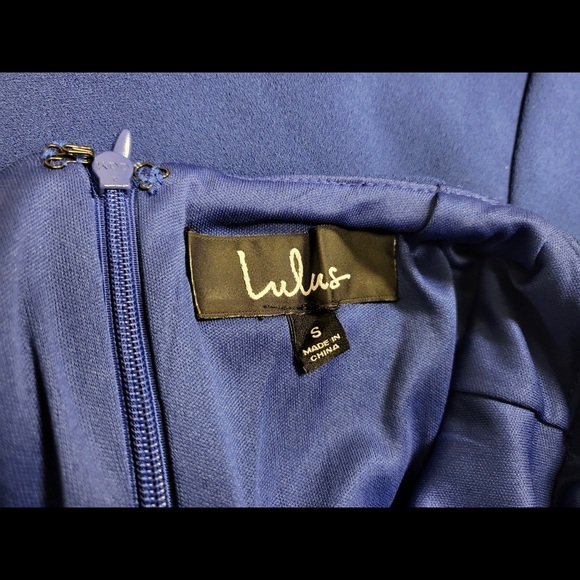 Cobalt Blue Dress With Crosscross Low Back Size S - Picture 3 of 4